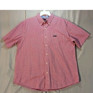 Chaps Red and White Checkered Button Down Shirt